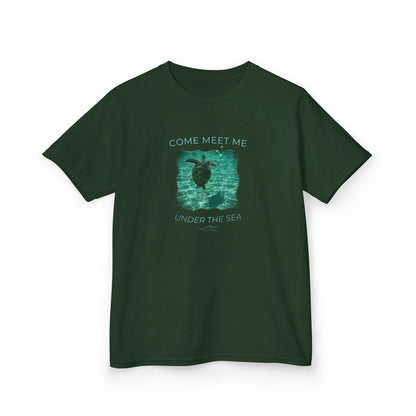 Kids Aquatic Theme Sea Turtle 'Come Meet Me Under the Sea' Cotton Tee (Additional Colors)