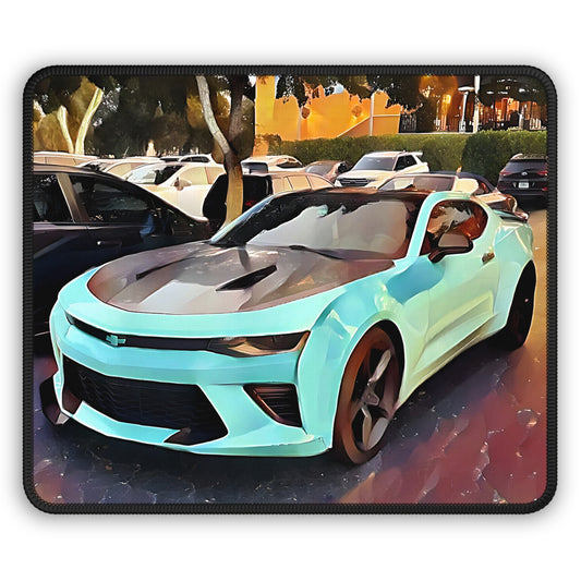 Artsy Aqua Sportscar Theme Mouse Pad