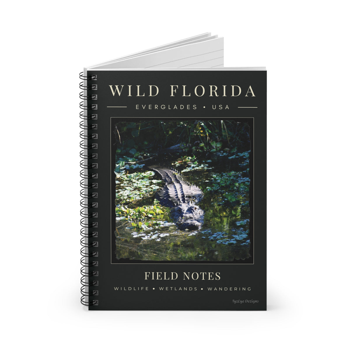 Wild Florida Alligator Design Spiral Notebook – Wildlife Journal, Nature Lover Gift