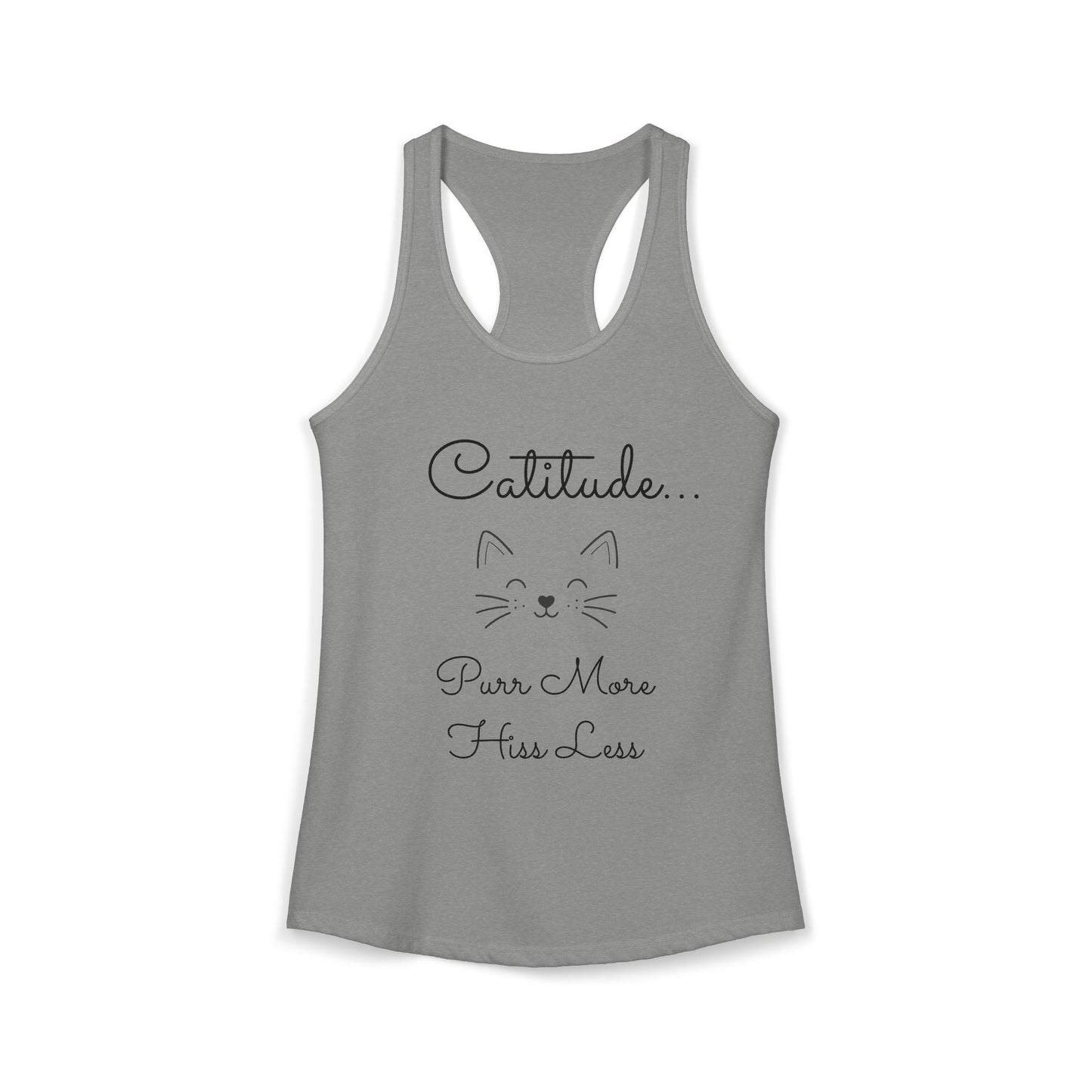 Catitude - 'Purr More Hiss Less' Double-Side Design Women's Racerback Tank Top (Additional Colors)