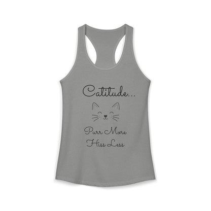 Catitude - 'Purr More Hiss Less' Double-Side Design Women's Racerback Tank Top (Additional Colors)