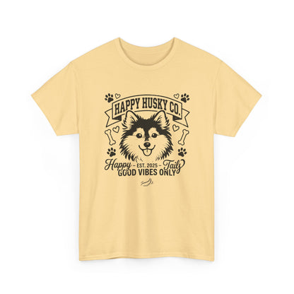 Unisex Adult Happy Husky Co. 'Happy Tails, Good Vibes Only' Graphic Tee (Additional Colors)
