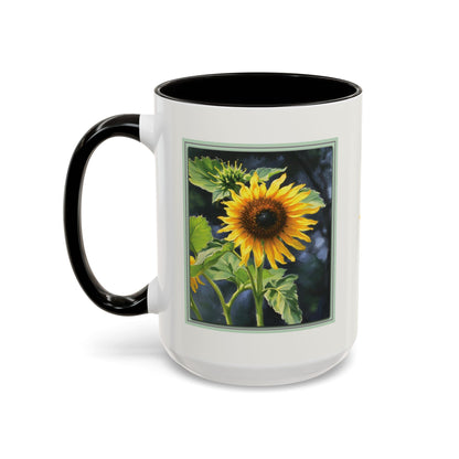 Nature Sunflower Art Ceramic Coffee Mug (11oz & 15oz, Additional Colors)