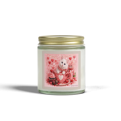 Valentine's Pussycat Design Luxe Coconut Apricot Wax Candle (4oz / 9oz) — Choice of Soothing Home Fragrances