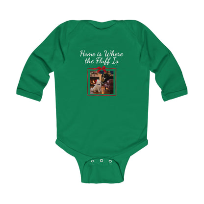 Infant Christmas Theme Bodysuit - 'Home is Where the Fluff Is' (Additional Colors)