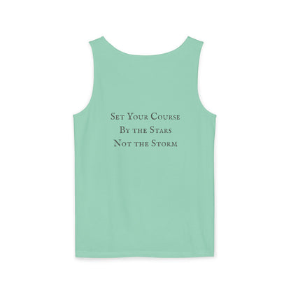 Unisex Adult Nautical Sailboat Tank Top — 'Set Your Course By The Stars, Not The Storm' Beach Graphic Tank (Additional Colors)