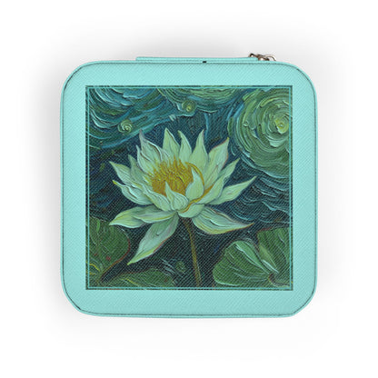 Nature-Inspired Flower-Theme Travel Jewelry Case - Compact Jewelry Organizer for Rings, Earrings & Necklaces (Additional Colors & Design)