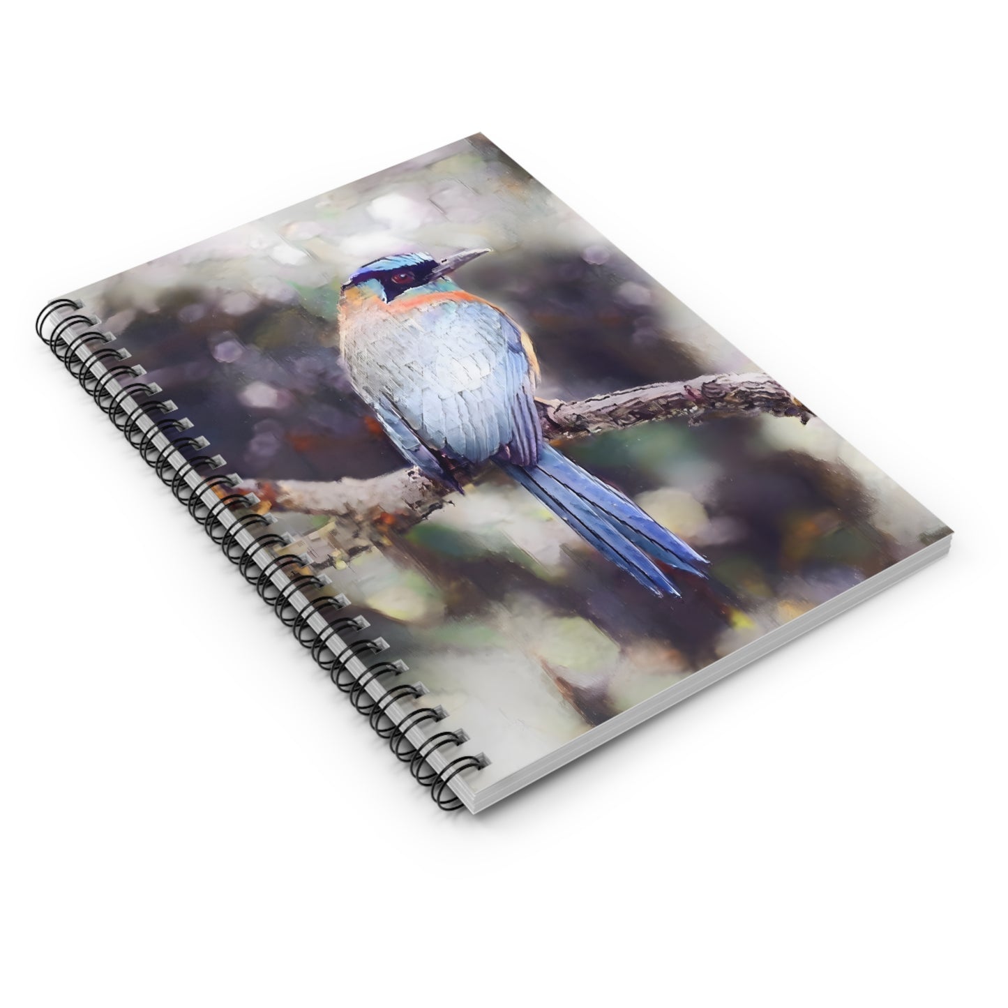 Nature-Inspired Watercolor Style Tropical Bird Spiral Bound Journal (Ruled)