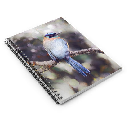 Nature-Inspired Watercolor Style Tropical Bird Spiral Bound Journal (Ruled)