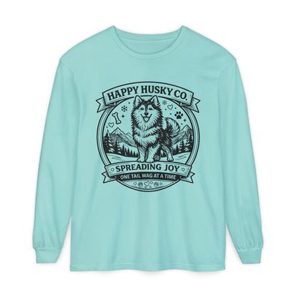 Unisex Happy Husky Co. Long Sleeve T-Shirt — 'Spreading Joy One Tail Wag At A Time' Graphic (Additional Colors)