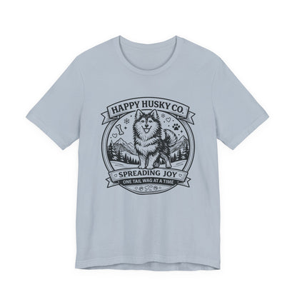 Unisex Happy Husky Co. Design T-Shirt — 'Spreading Joy One Tail Wag At A Time' Graphic Tee (Additional Colors)