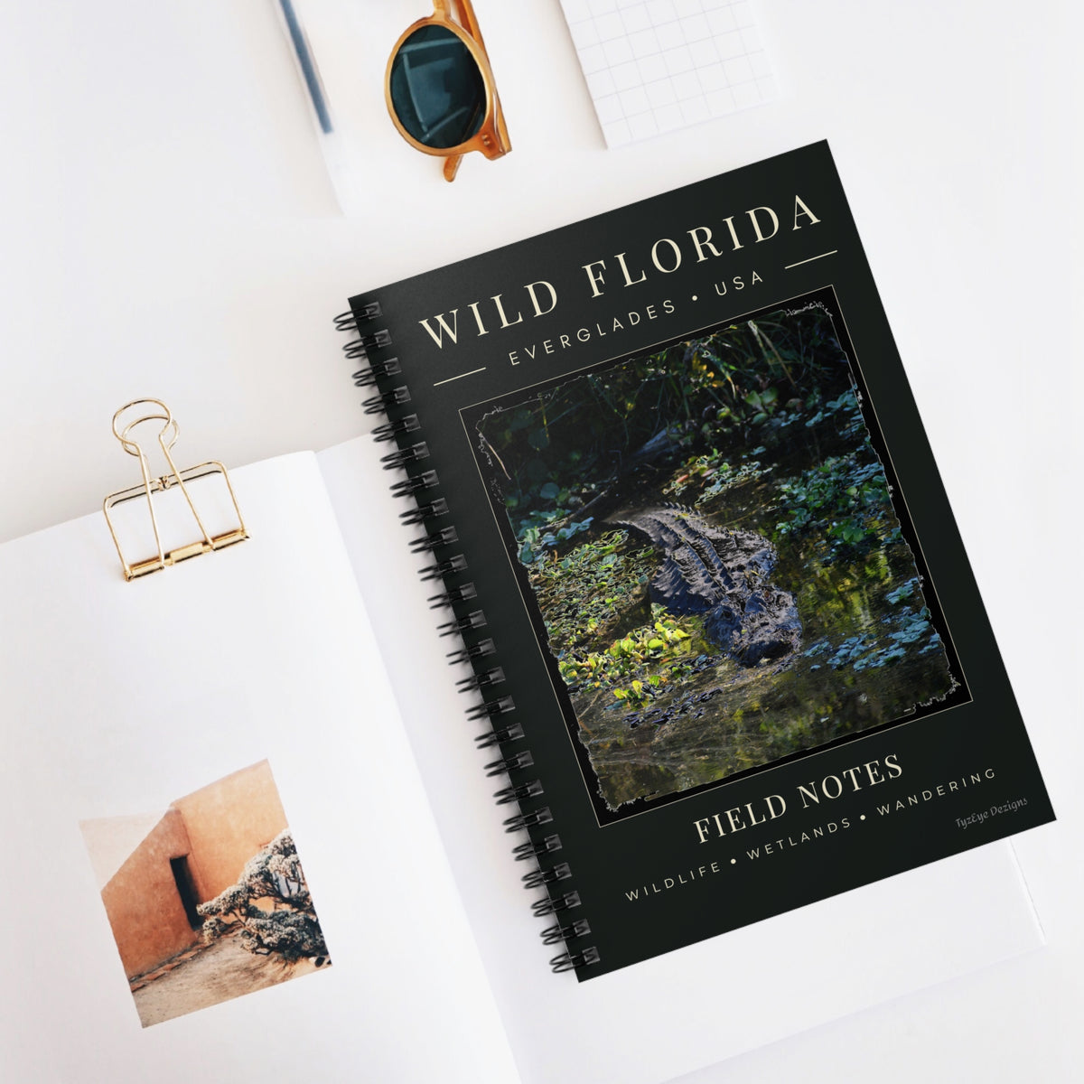Wild Florida Alligator Design Spiral Notebook – Wildlife Journal, Nature Lover Gift