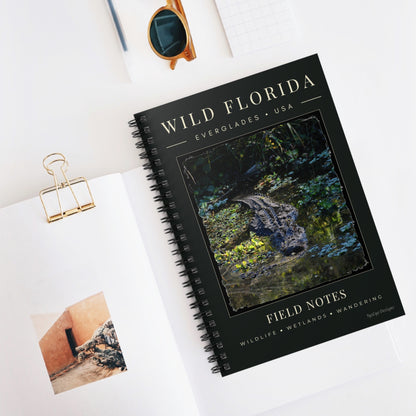 Wild Florida Alligator Design Spiral Notebook – Wildlife Journal, Nature Lover Gift