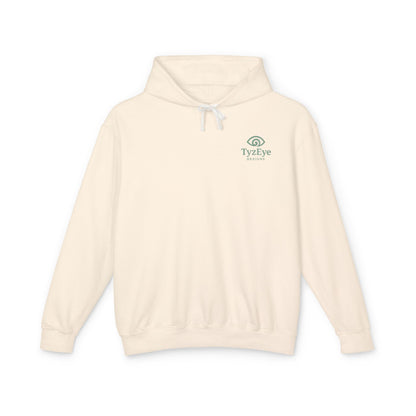 Unisex Adult Beach Sunset Back Design Hoodie — Tropical Palm Tree 'Saltwater State of Mind' w/ Logo Graphic Lightweight Sweatshirt (Additional Color)