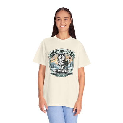 Unisex Adult Happy Husky Co. Design Logo T-Shirt — "Spreading Joy One Tail Wag At A Time" Graphic Tee (Additional Colors)