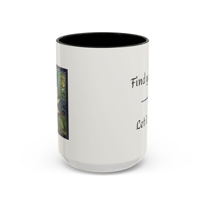Water Lily Flower Nature Theme Artist-Inspired 'Find your light, Let it bloom' Accent Coffee Mug (Additional Color, 11 oz & 15 oz)