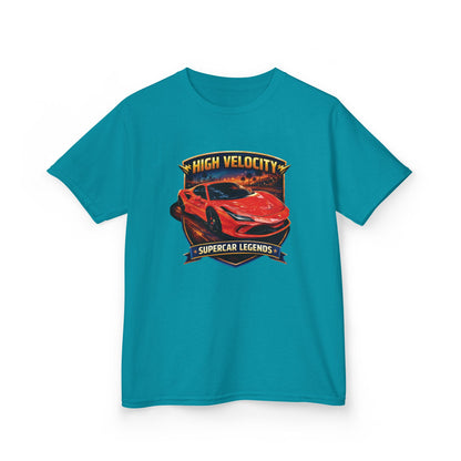 Kids Red/Orange 'High Velocity' Sportscar Theme Supercar Legends Series Graphic Cotton Tee (Additional Colors)
