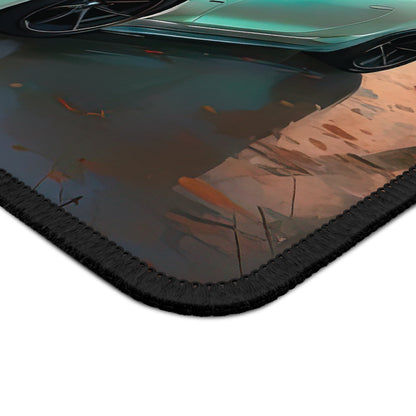 Turquoise Sports Car Gaming Mouse Pad