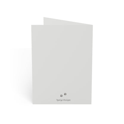 Samoyed Dog Greeting Card — Paw-Waving Blank Note for Dog Lovers (1/10/30 pcs)