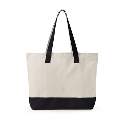 Canvas Tote Bag — Nature Water Lily Floral Canvas Zippered Beach & Market Tote