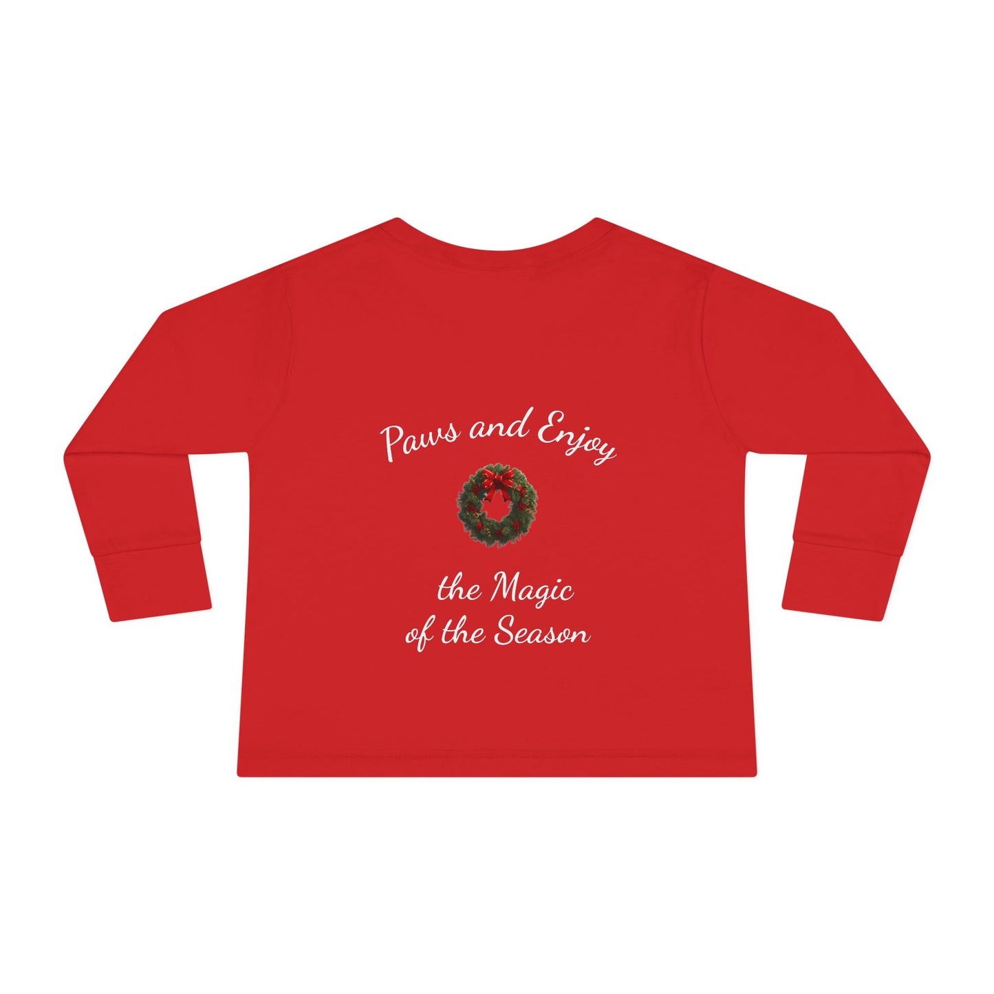 Cozy Toddler Christmas Long Sleeve Tee - 'Home is Where the Fluff Is' (Additional Color)