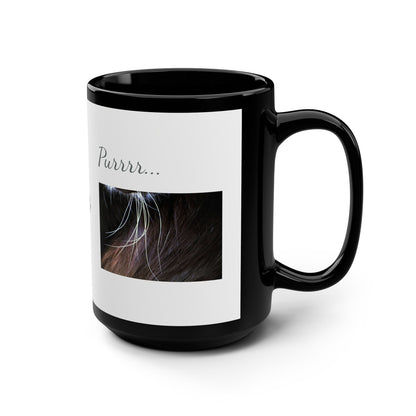 Cat Whiskers Ceramic Black and White Mug, 15oz