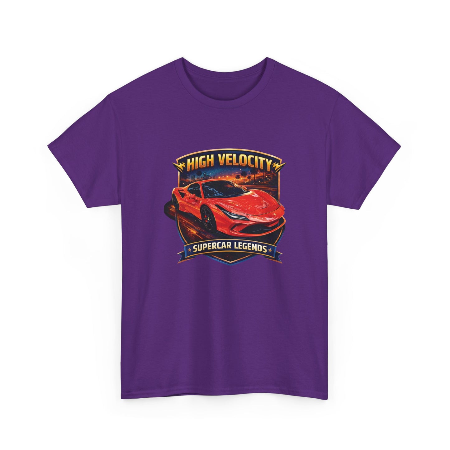Adult Unisex Orange/Red 'High Velocity' Sportscar Theme Supercar Legends Series Graphic T-Shirt (Additional Colors)