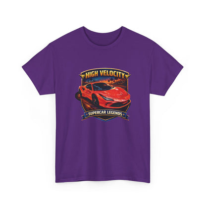 Adult Unisex Orange/Red 'High Velocity' Sportscar Theme Supercar Legends Series Graphic T-Shirt (Additional Colors)