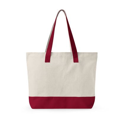 Cute Cat Face Canvas Tote Bag —  'Purr More, Hiss Less' Zippered Beach & Market Tote (Additional Colors)