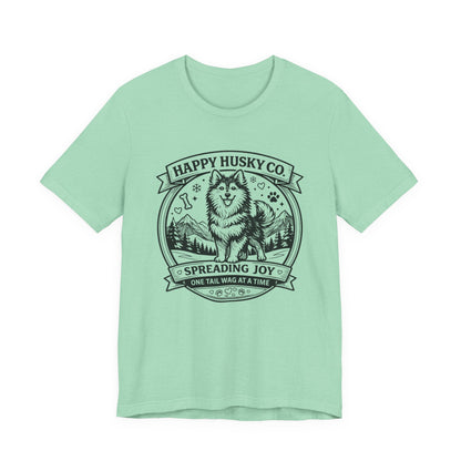 Unisex Happy Husky Co. Design T-Shirt — 'Spreading Joy One Tail Wag At A Time' Graphic Tee (Additional Colors)