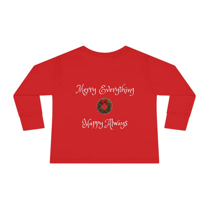 Toddler Christmas Samoyed Dog Theme Long Sleeve Tee - 'Dreaming of a White Christmas' (Additional Color)
