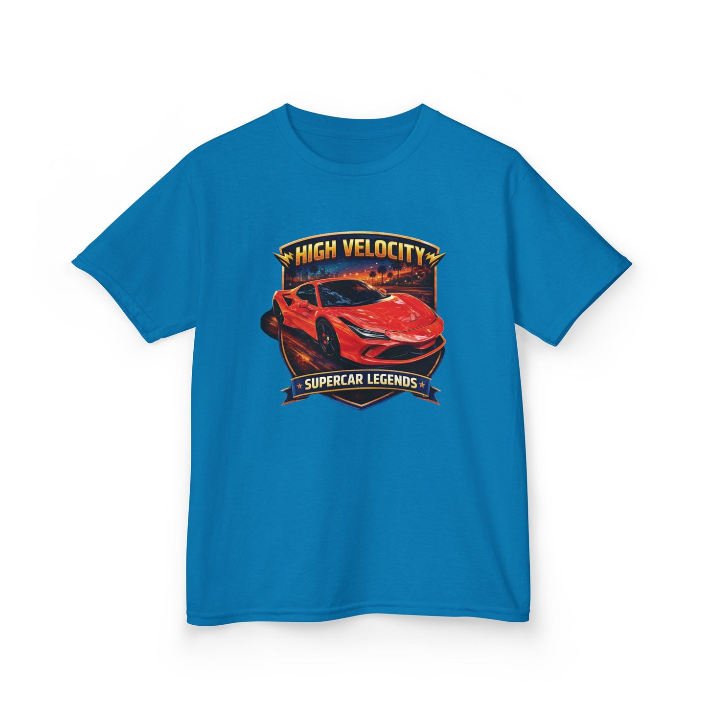 Kids Red/Orange 'High Velocity' Sportscar Theme Supercar Legends Series Graphic Cotton Tee (Additional Colors)