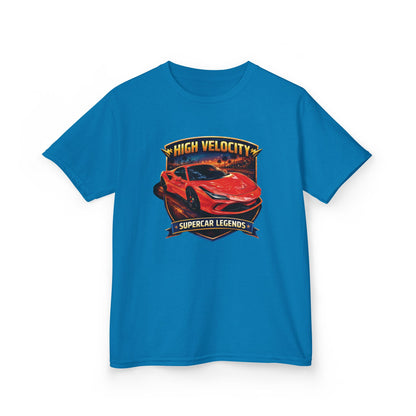 Kids Red/Orange 'High Velocity' Sportscar Theme Supercar Legends Series Graphic Cotton Tee (Additional Colors)