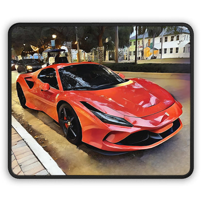 Artsy Orange Sportscar Theme Mouse Pad