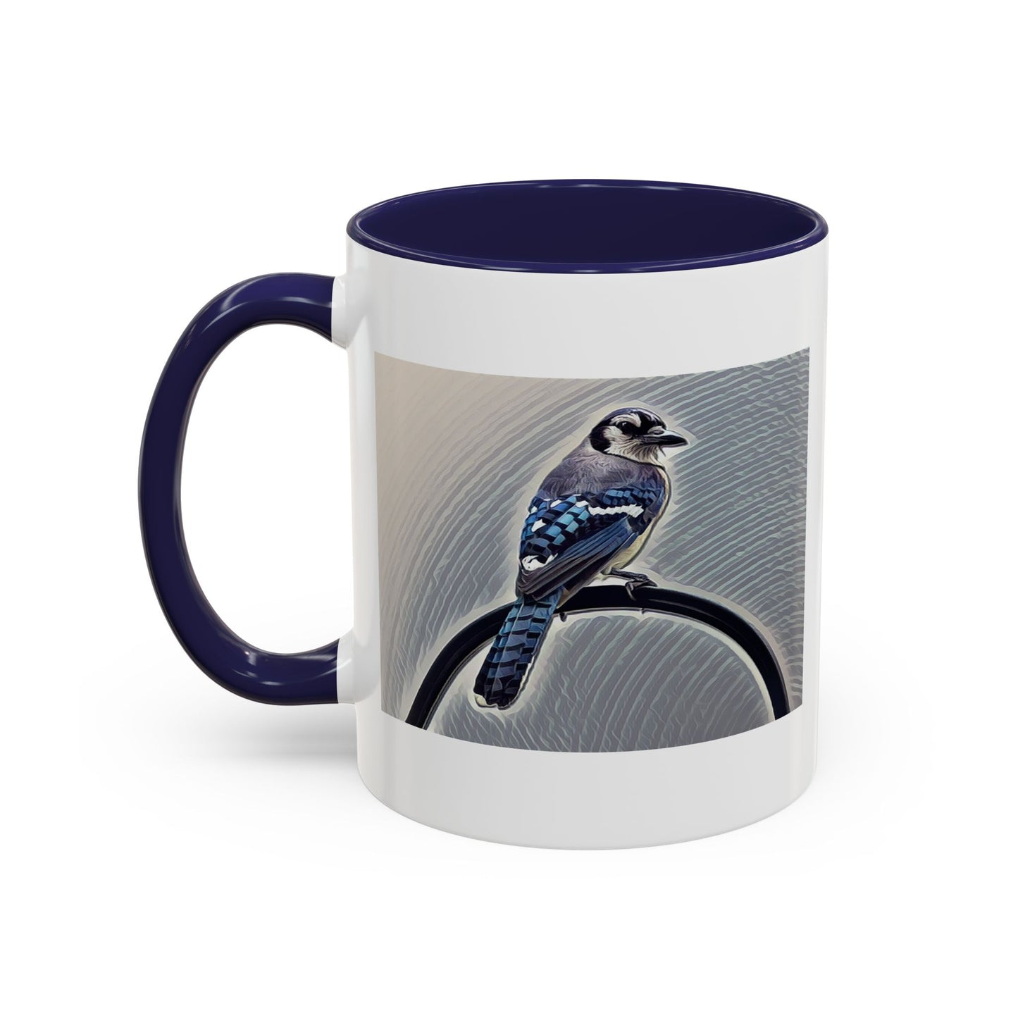 Blue Jay Theme Two-Tone Accent Coffee Mug (Additional Size)