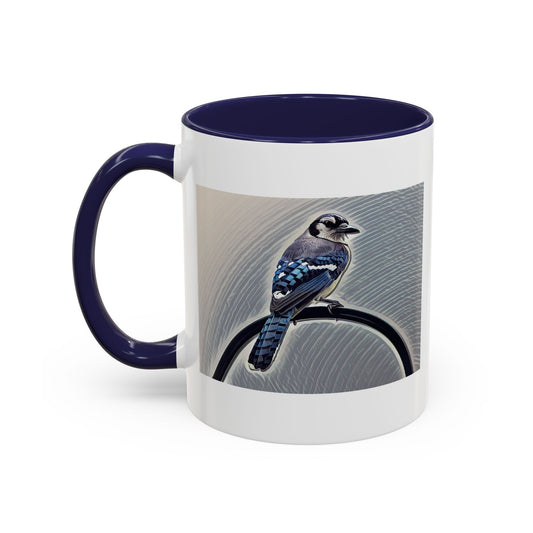 Blue Jay Theme Two-Tone Accent Coffee Mug (Additional Size)