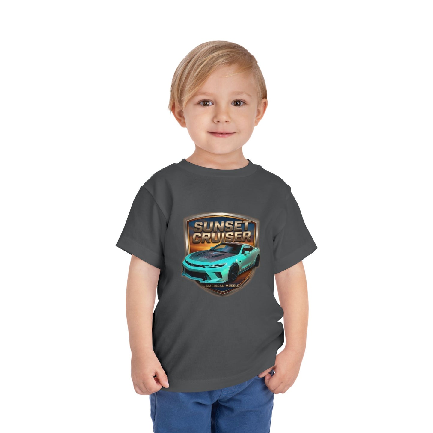 Toddler 'Sunset Cruiser' American Muscle Series Tee — Retro Sports Car Graphic Shirt (Additional Colors)