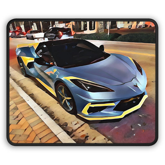 Artsy Blue Sportscar Mouse Pad