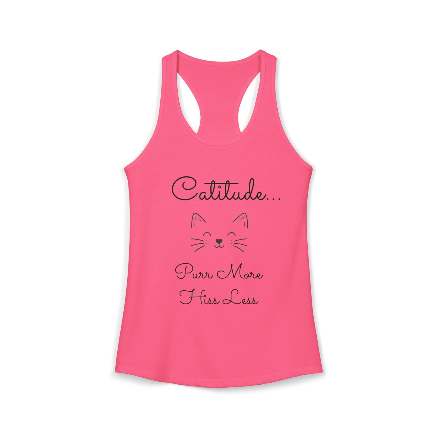 Catitude - 'Purr More Hiss Less' Double-Side Design Women's Racerback Tank Top (Additional Colors)