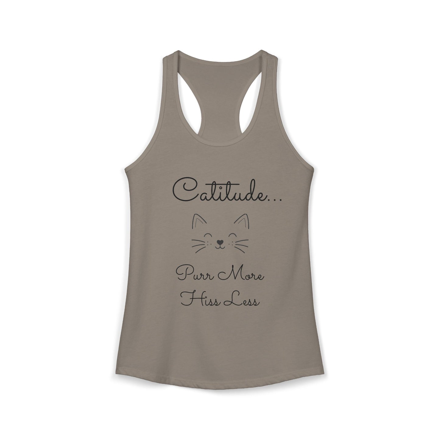 Catitude - 'Purr More Hiss Less' Double-Side Design Women's Racerback Tank Top (Additional Colors)