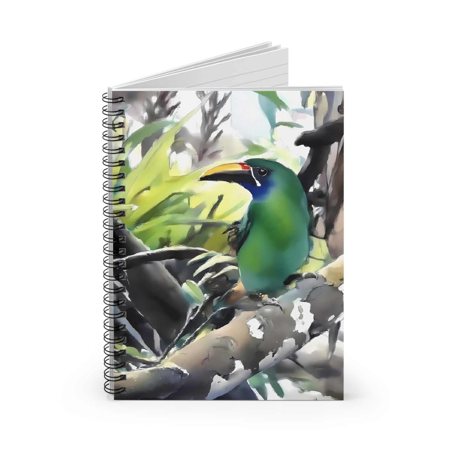 Nature-Inspired Tropical Toucan Lined Spiral Notebook