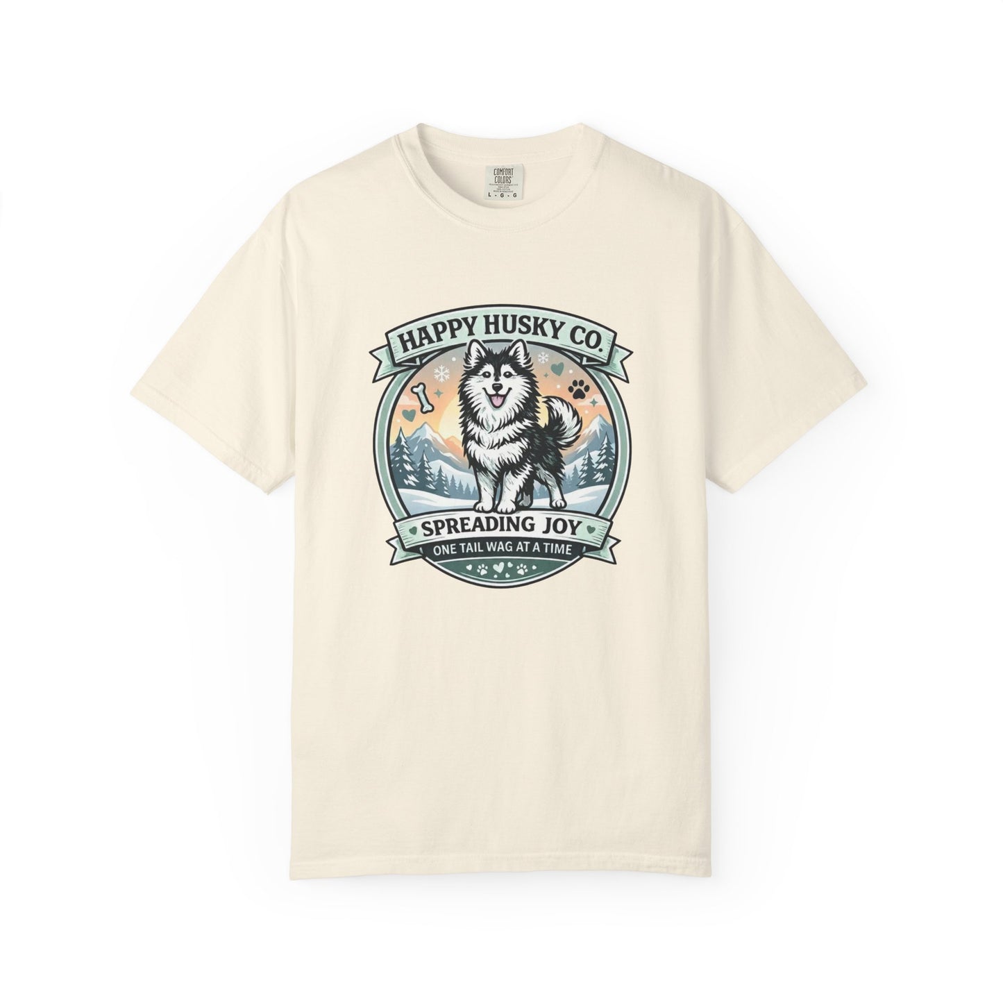 Unisex Adult Happy Husky Co. Design Logo T-Shirt — "Spreading Joy One Tail Wag At A Time" Graphic Tee (Additional Colors)