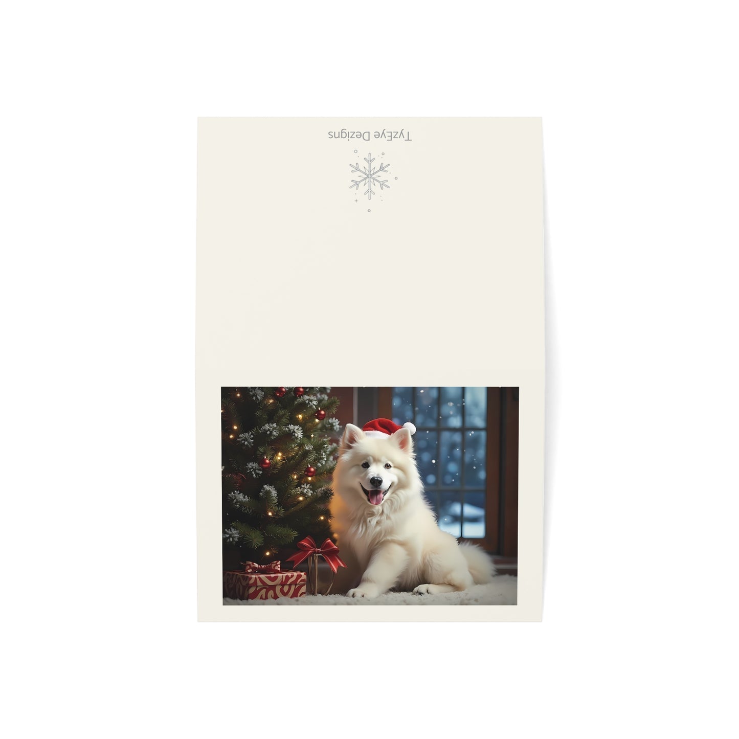 Christmas Dog Greeting Cards – Festive Samoyed Photo Holiday Cards (Envelopes Included - Pack of 1/10/30/50)