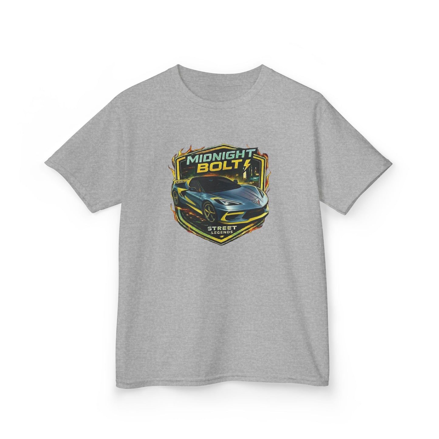 Kids Blue 'Midnight Bolt' Sportscar Theme Street Legends Series Cotton Tee (Additional Colors)