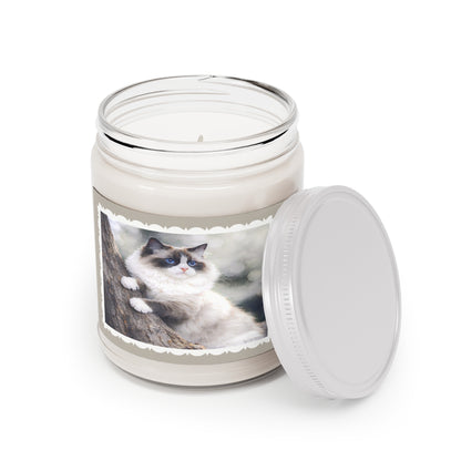 Ragdoll Cat Artist Inspired Soy Candle — 9 oz (7.5oz Wax) Scented Jar with White Lid (Assorted Scents)