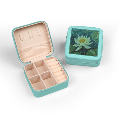 Nature-Inspired Flower-Theme Travel Jewelry Case - Compact Jewelry Organizer for Rings, Earrings & Necklaces (Additional Colors & Design)