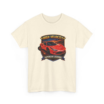 Adult Unisex Orange/Red 'High Velocity' Sportscar Theme Supercar Legends Series Graphic T-Shirt (Additional Colors)