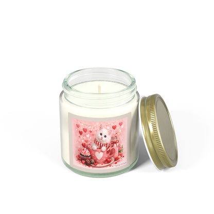 Valentine's Pussycat Design Luxe Coconut Apricot Wax Candle (4oz / 9oz) — Choice of Soothing Home Fragrances