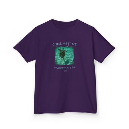 Kids Aquatic Theme Sea Turtle 'Come Meet Me Under the Sea' Cotton Tee (Additional Colors)