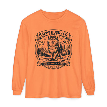Unisex Happy Husky Co. Long Sleeve T-Shirt — 'Spreading Joy One Tail Wag At A Time' Graphic (Additional Colors)